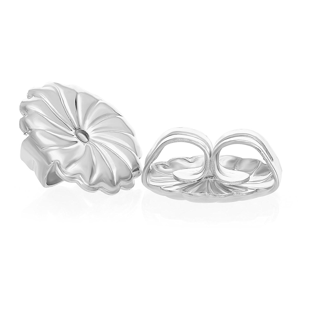 Silicone Slider Earring Backs (Disk) 14k White Gold (Pair)