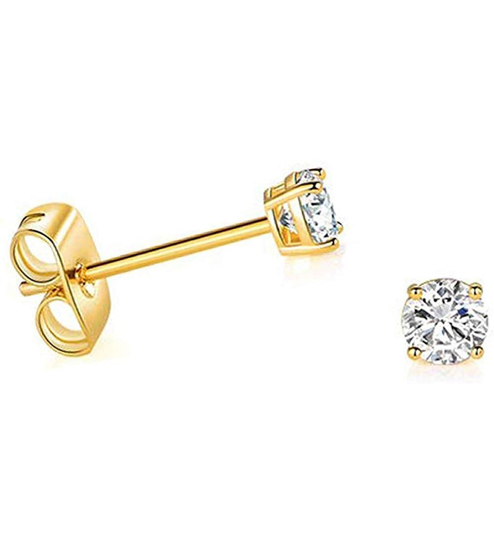 9ct Gold Tiny Cz Lightning Bolt Studs Gold Stud Earrings 