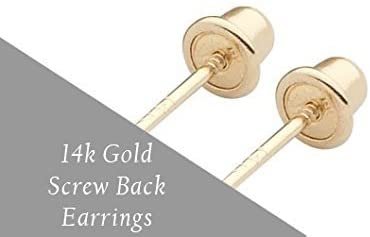 14K Yellow Gold 5mm Ruby Round-cut Solitaire Stud Earrings Screw-Back Birthstone Earrings