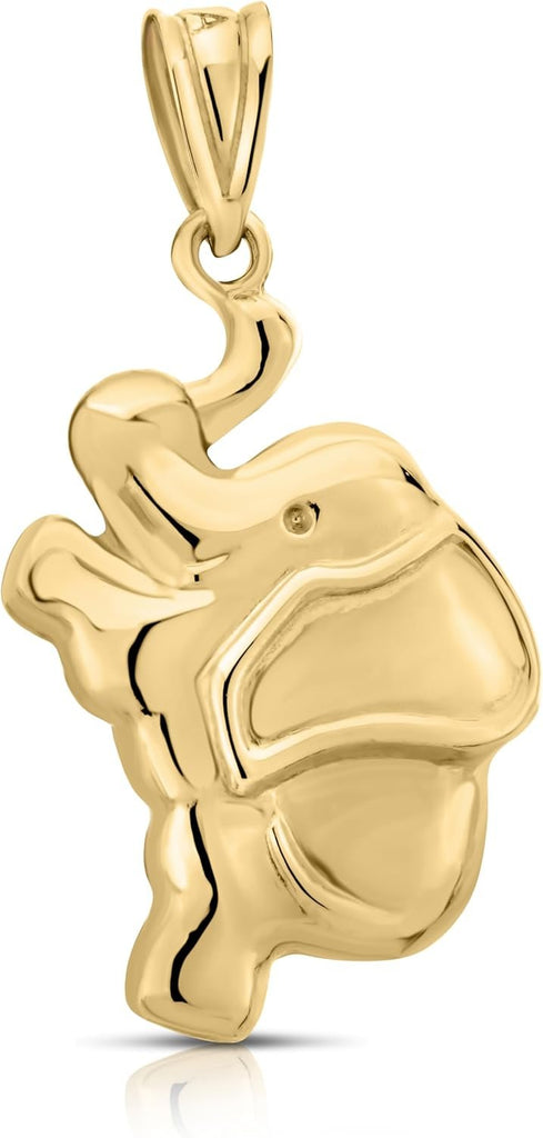 Art and Molly Real 14k Yellow Gold Hanging Elephant Charm Pendant