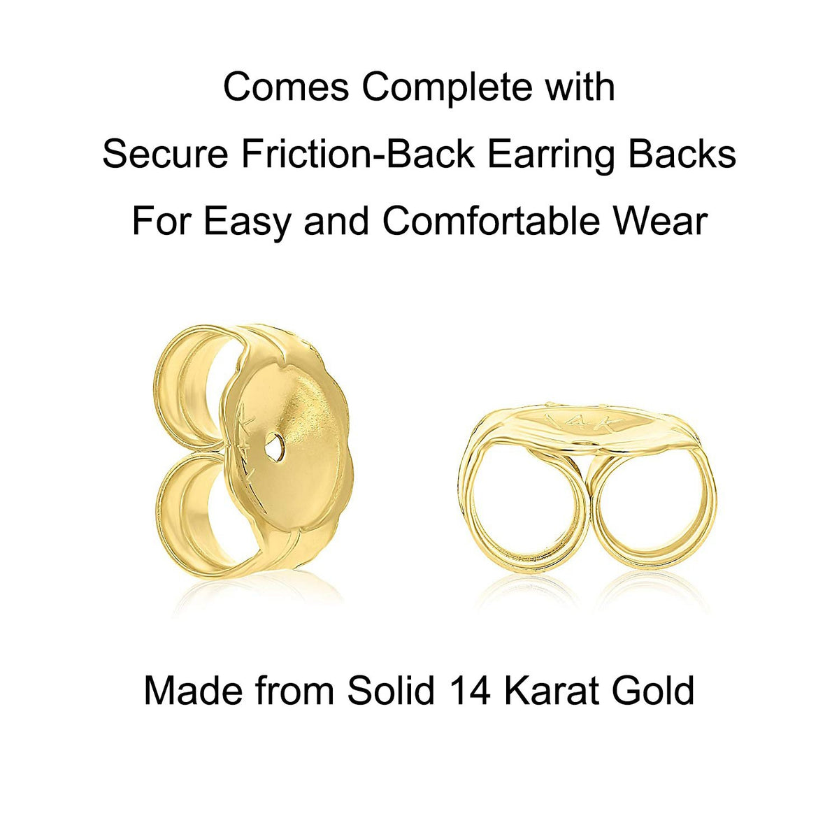 Solid 14k White and Yellow Gold Love Knot Minimalist Classy Stud Post Earrings, 10mm