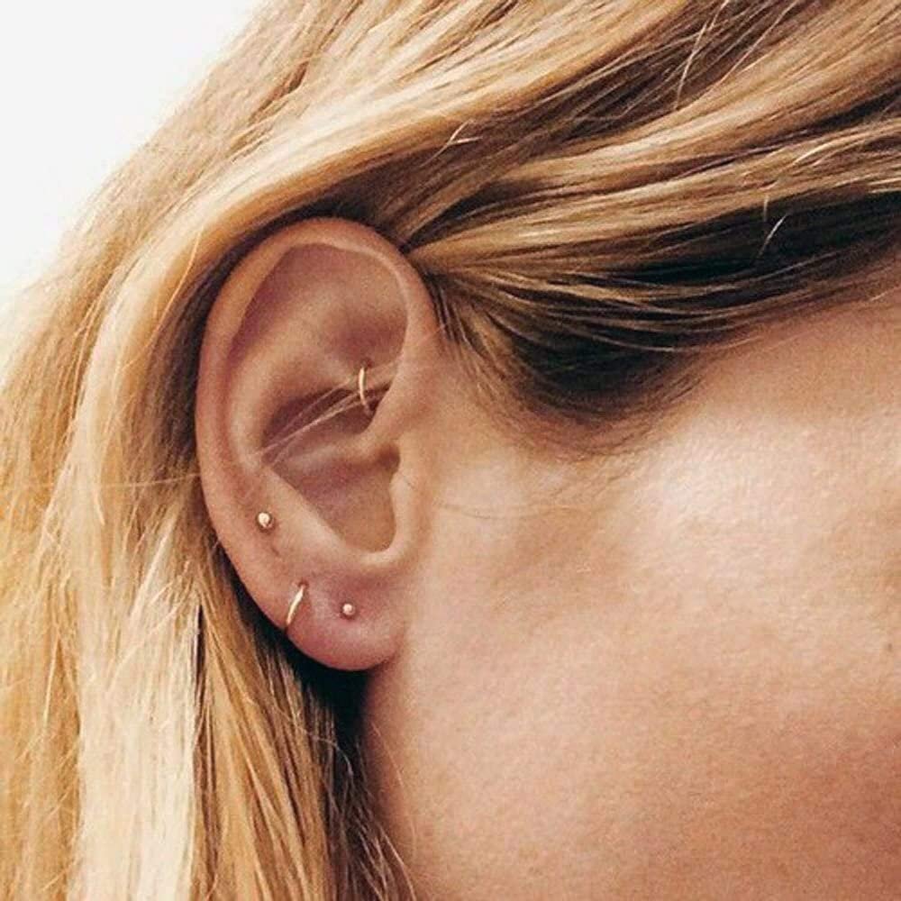 Solid 14k Yellow Gold Round Flexible Thin Continuous Endless Hoop Earrings, Unisex