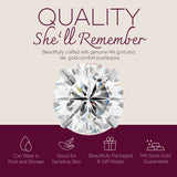 Solid 14K White Gold Round Solitaire Simulated-Clear CZ-Birthstone Minimalist Stud Earring with Comfort Screw Backing
