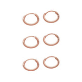 Solid 14k Yellow Gold Round Flexible Thin Continuous Endless Hoop Earrings, Unisex