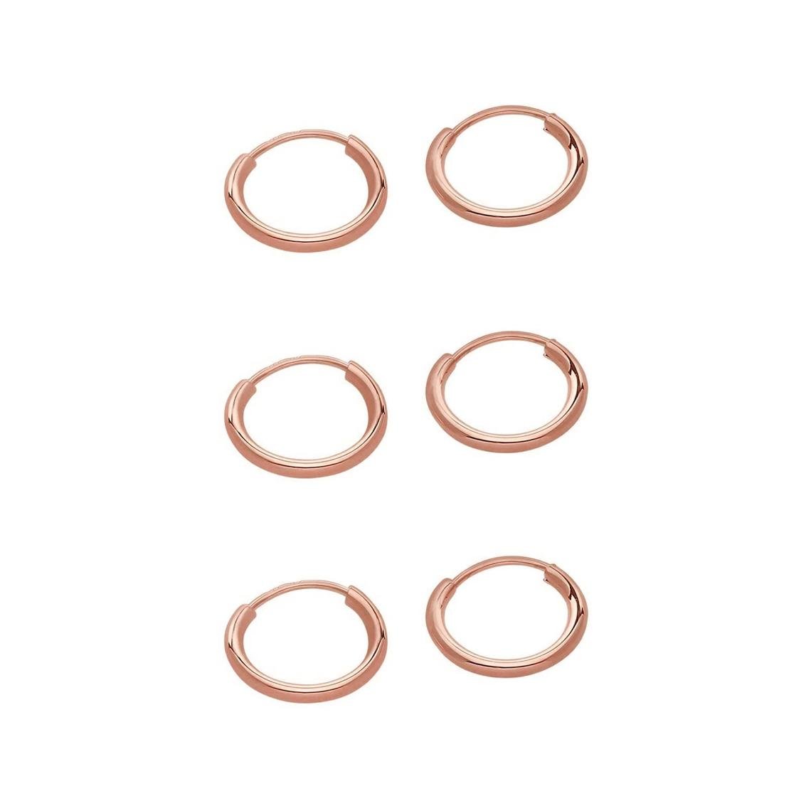 Solid 14k Yellow Gold Round Flexible Thin Continuous Endless Hoop Earrings, Unisex
