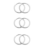 Solid 14k Yellow Gold Round Flexible Thin Continuous Endless Hoop Earrings, Unisex