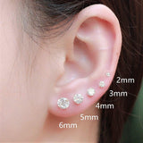 14k Yellow Gold Cubic Zirconia Stud Earrings with Screw Backs
