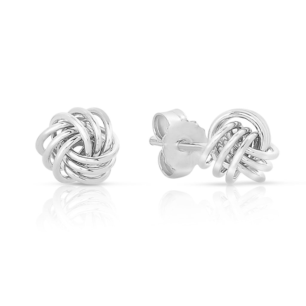 Sterling Silver 7mm Love Knot Post Earrings