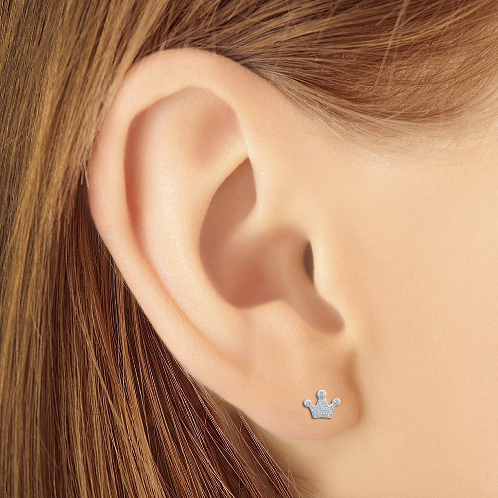 18k Gold Crown Stud Earrings – ERICAMOLINARI