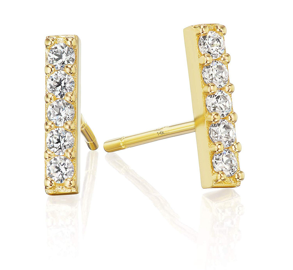 Asscher-Cut Cubic Zirconia Solitaire Stud Earrings in 10K Gold | Peoples  Jewellers