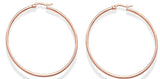 2 Inch Rose-Tone Stainless Steel Hoop Earrings (50mm Diameter)