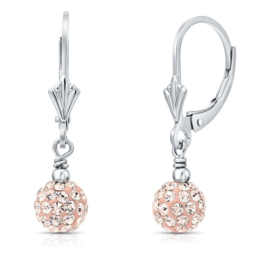 8MM&12MM Crystal Ball Earring Jackets Double Zircon Ball Drop Earrings with  S925 Silver Pins – Huge Tomato