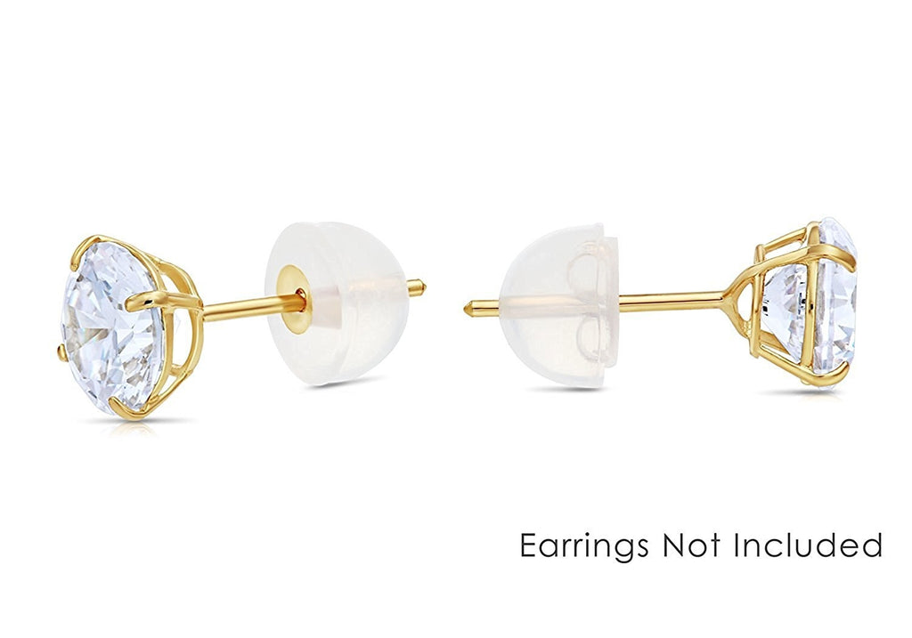 14k Yellow Gold and Silicone Earring Backs, 5 X 3.6 Mm, Replacement Earring  Backs, Comfort Earring Backs 