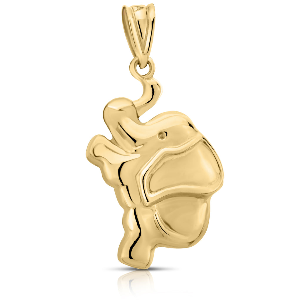 Art and Molly Real 14k Yellow Gold Hanging Elephant Charm Pendant