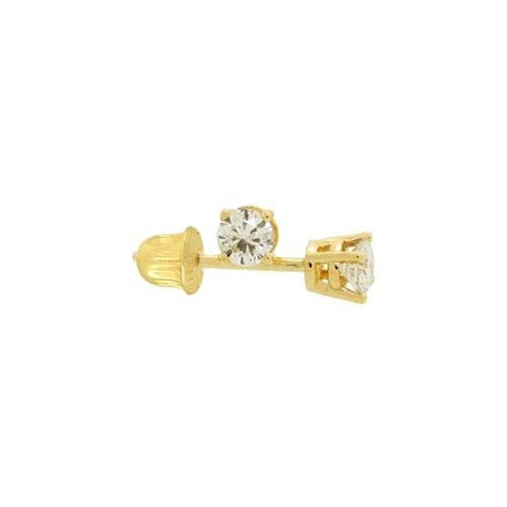 14k Yellow Gold Round 2mm Solitaire CZ Stud Screw-back Earrings for ca –  Art and Molly