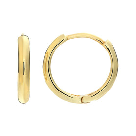 Solid 14k Yellow Gold Huggie Hoop Earrings Minimalist Small Thin Huggies