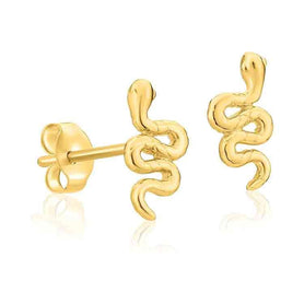 Solid Gold 14k Tiny Snake Stud Earrings