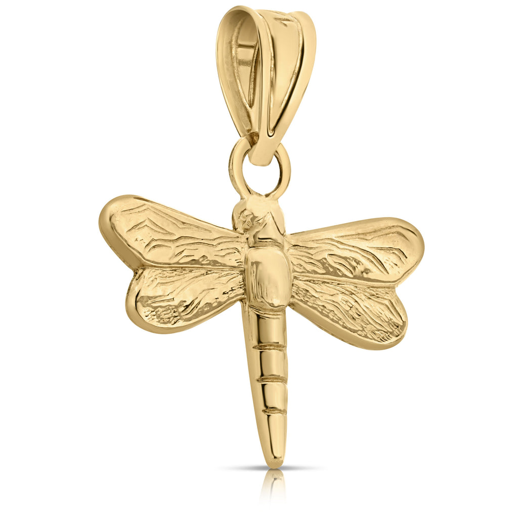 Art and Molly Real 14K Yellow Gold Dragonfly Pendant