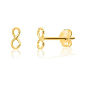 14K Yellow Gold Tiny Infinity Stud Earring for Earlobe and Cartilage Piercing