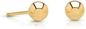 14k Yellow Gold Ball Stud Earrings with Friction Backs
