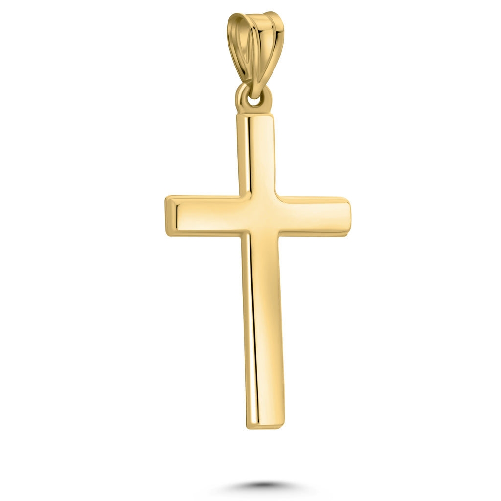 Art and Molly Real 14K Yellow Gold Polished Large Cross Pendant