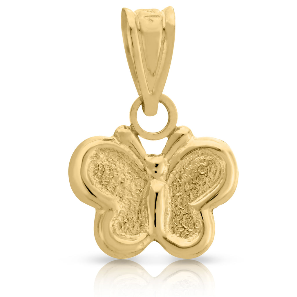 Art and Molly Real 14K Yellow Gold Dainty Butterfly Pendant