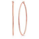 2 Inch Rose-Tone Stainless Steel Hoop Earrings (50mm Diameter)