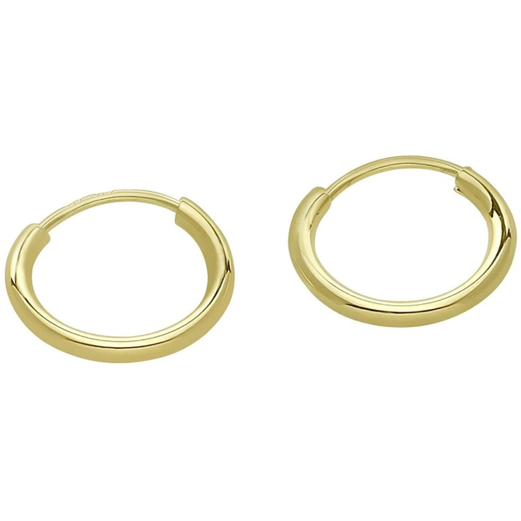 14k Gold Small Endless Hoop Earrings for Ears, Cartilage, Nose or Lips, 10mm