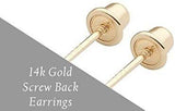 14k Yellow Gold 5mm Sapphire Round-Cut Solitaire Stud Earrings Screwback
