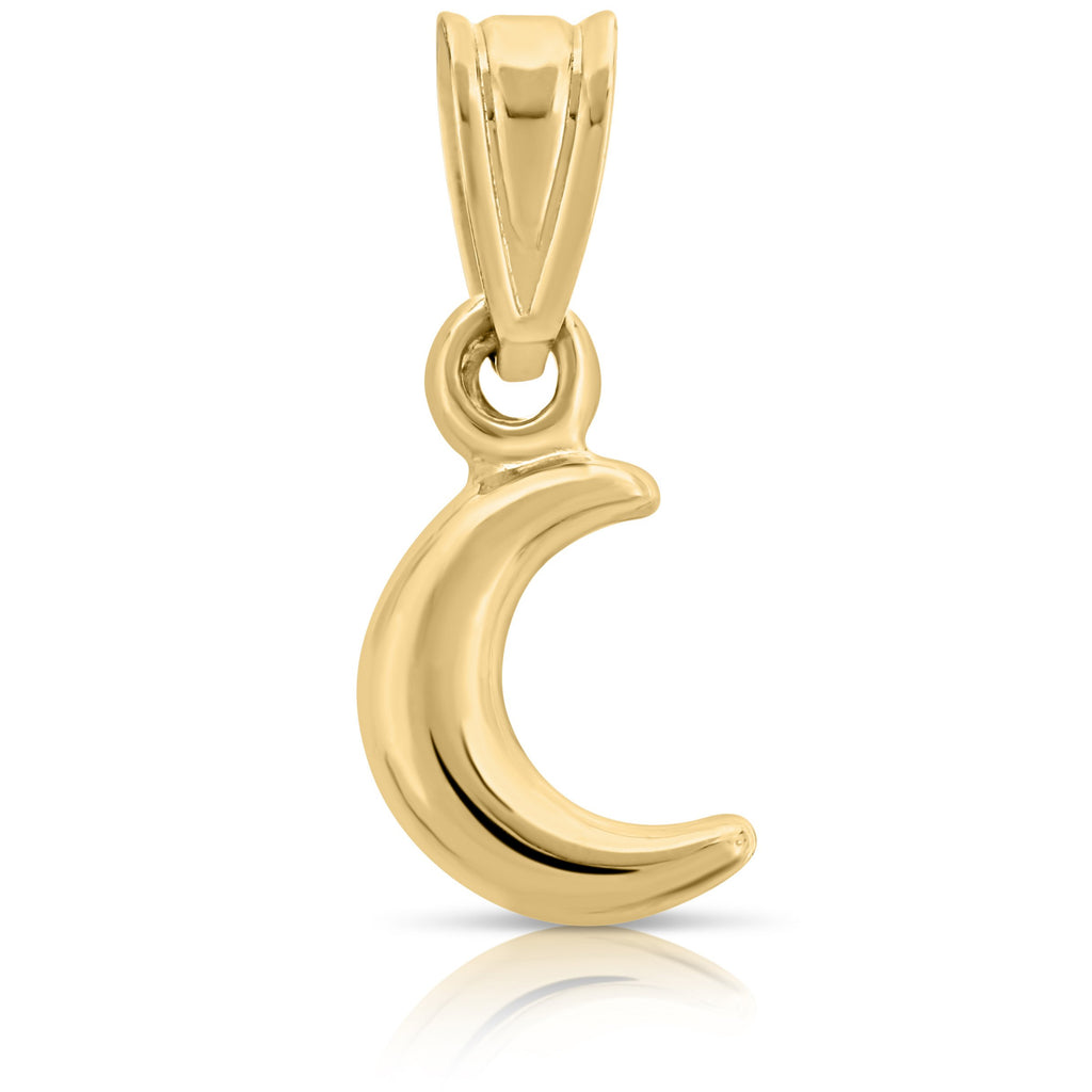 Art and Molly Real 14K Yellow Gold Crescent Moon Pendant