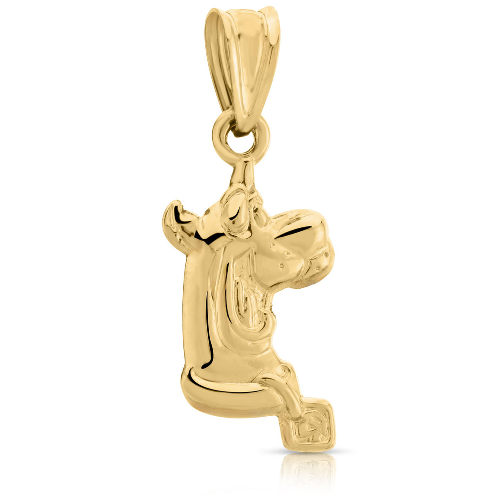 Art and Molly Real 14K Yellow Gold Scooby-Doo Charm Pendant