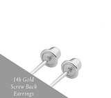 14k Gold Earring Back Replacement Pair Screw-Back Clutch Unique Fit for Art And Molly Brand Earrings