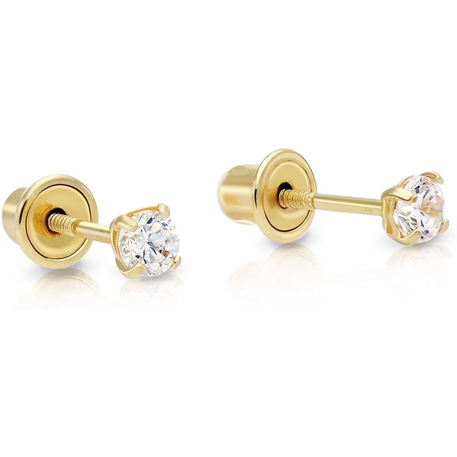 14k Yellow Gold 6 mm Replacement Earring Backs (1 Pair)